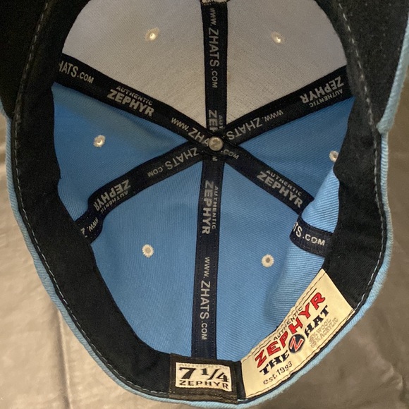 Kids UNC Tar Heels Zephyr DHS Fitted Hat-Blue 7 1/4 - Picture 3 of 3